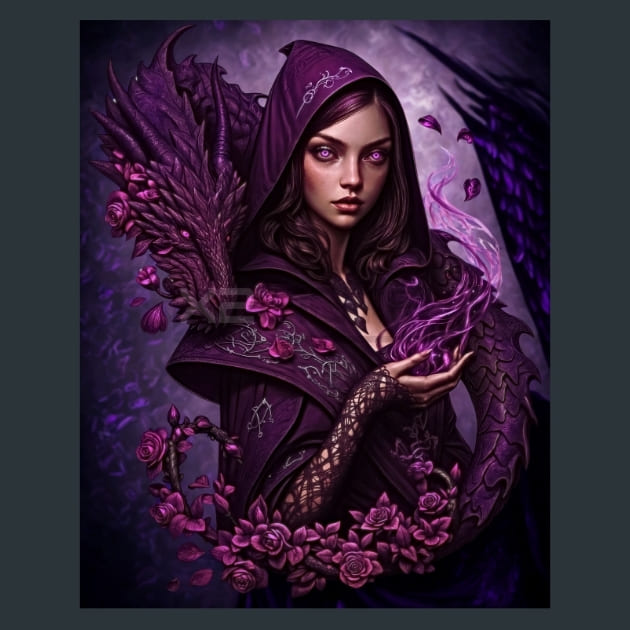 Dragon Enchantress 8 Metal Wall Art and Desktop Mouse Pad by X2Metal