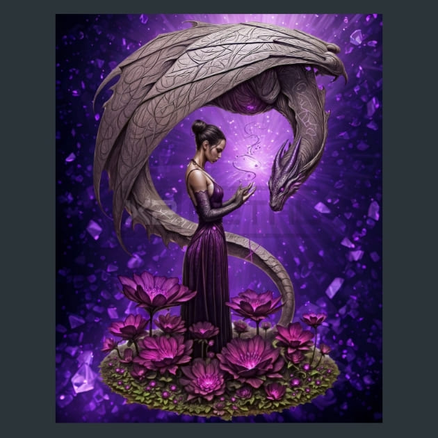 Dragon Enchantress 9 Metal Wall Art and Desktop Mouse Pad by X2Metal