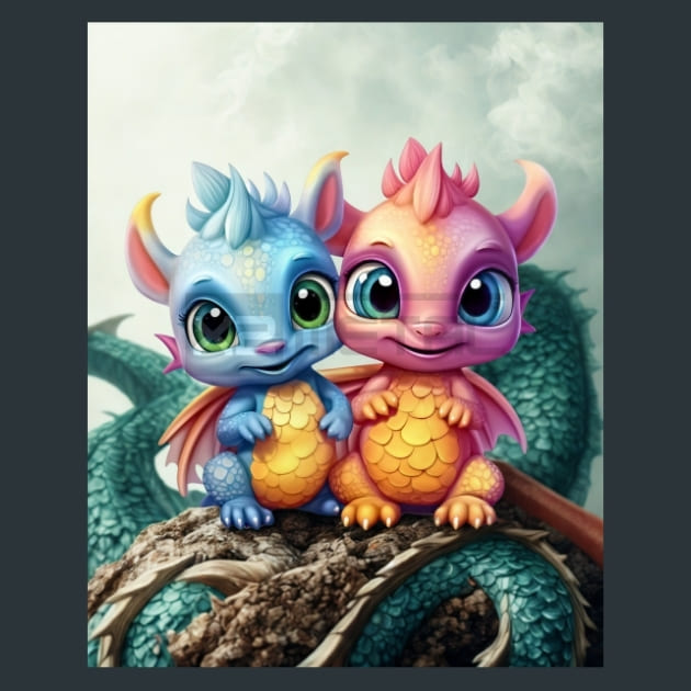 Dragons Tale 2 Kids Metal Wall Art and Desktop Mouse Pad by X2Metal