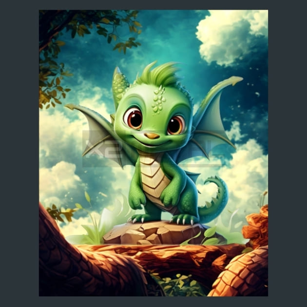 Dragons Tale 25 Kids Metal Wall Art and Desktop Mouse Pad by X2Metal