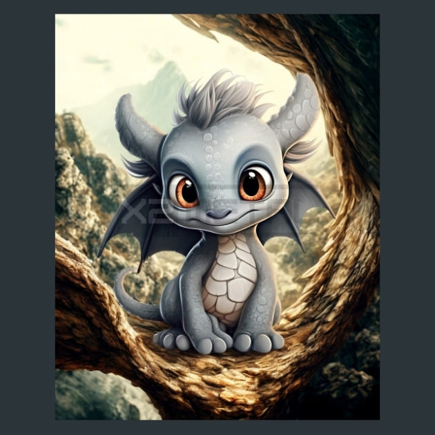 Dragons Tale 32 Kids Metal Wall Art and Desktop Mouse Pad by X2Metal