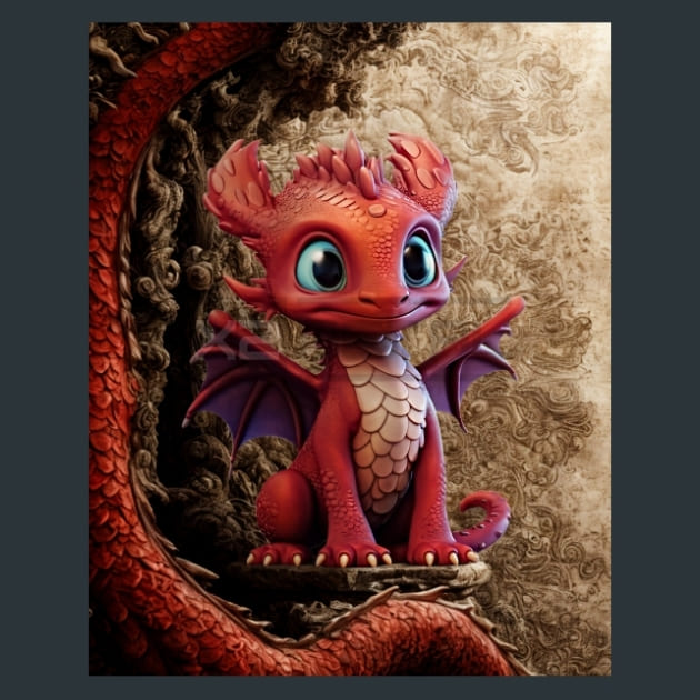 Dragons Tale 36 Kids Metal Wall Art and Desktop Mouse Pad by X2Metal