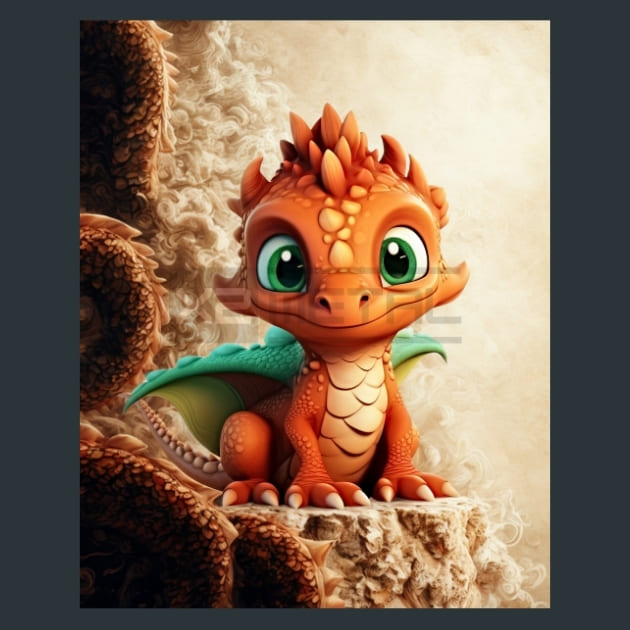 Dragons Tale 47 Kids Metal Wall Art and Desktop Mouse Pad by X2Metal