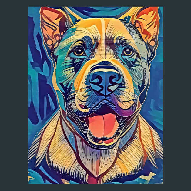 Dual Hue Hound Pitbull Metal Wall Art and Desktop Mouse Pad by X2Metal