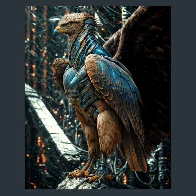 Eagle Mechanimals Metal Wall Art and Desktop Mouse Pad by X2Metal