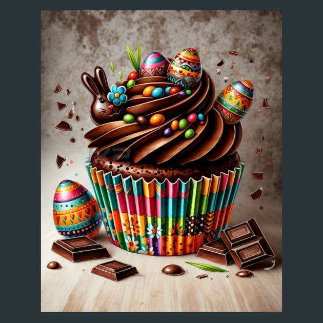 Easter Cupcake Magic 11 Metal Wall Art and Desktop Mouse Pad by X2Metal