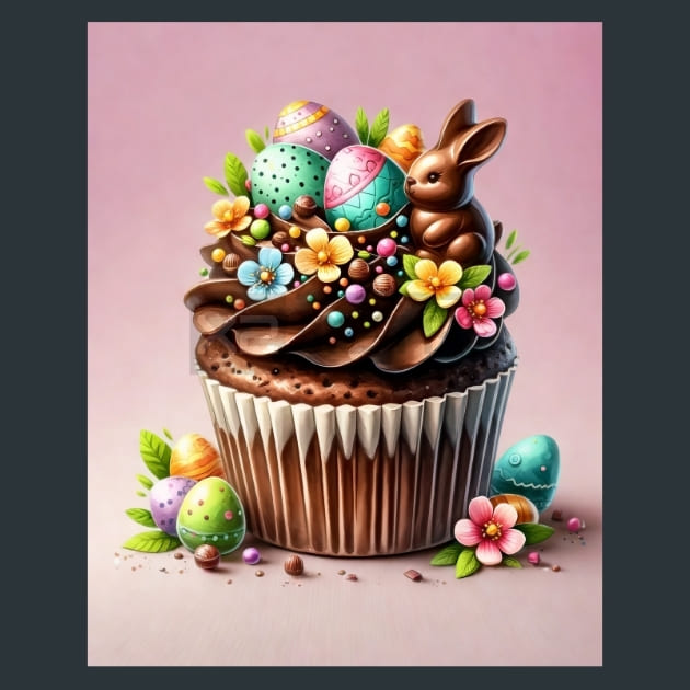 Easter Cupcake Magic 14 Metal Wall Art and Desktop Mouse Pad by X2Metal