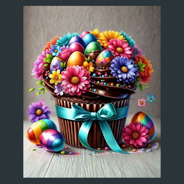 Easter Cupcake Magic 3 Metal Wall Art and Desktop Mouse Pad by X2Metal