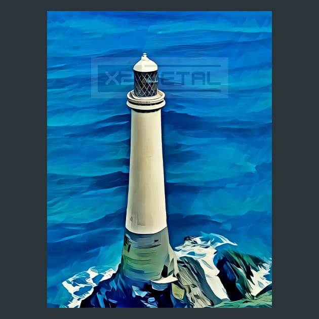 Eddystone Lighthouse Metal Wall Art and Desktop Mouse Pad by X2Metal