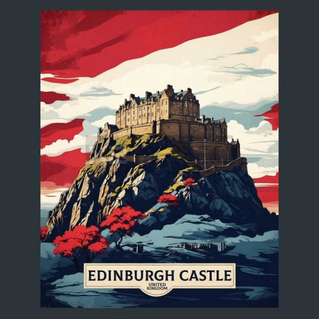 Edinburgh Castle United Kingdom Metal Wall Art and Desktop Mouse Pad by X2Metal