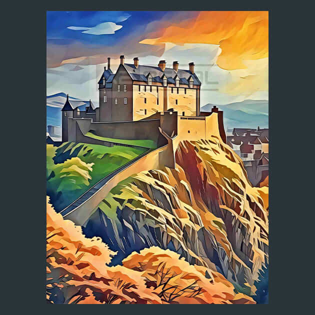 Edinburgh Landmark Metal Wall Art and Desktop Mouse Pad by X2Metal
