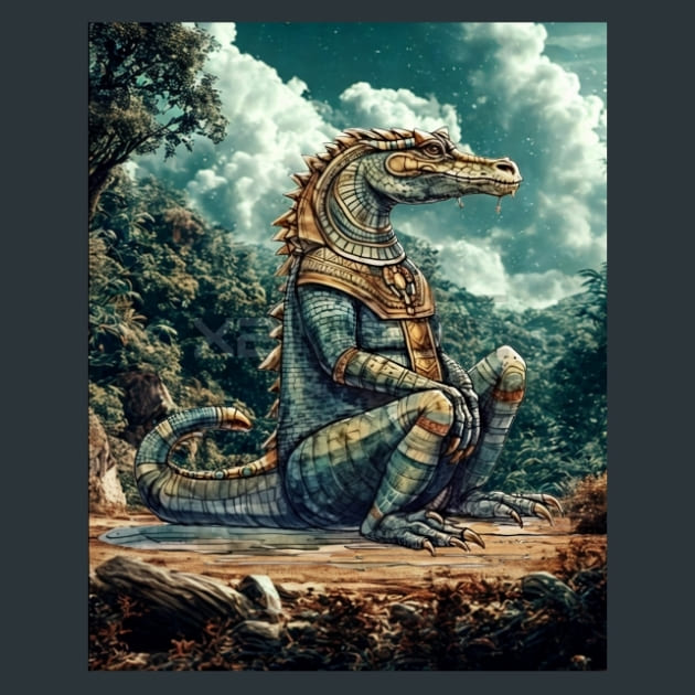 Egyptian Sobek Metal Wall Art and Desktop Mouse Pad by X2Metal