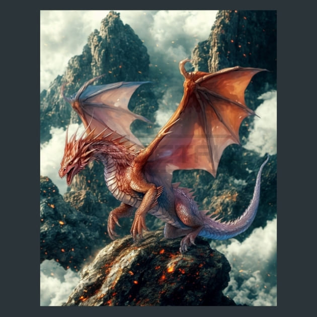 Elemental Dragon 10 Metal Wall Art and Desktop Mouse Pad by X2Metal