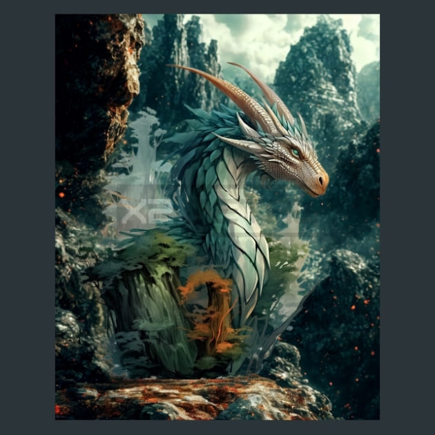 Elemental Dragon 14 Metal Wall Art and Desktop Mouse Pad by X2Metal