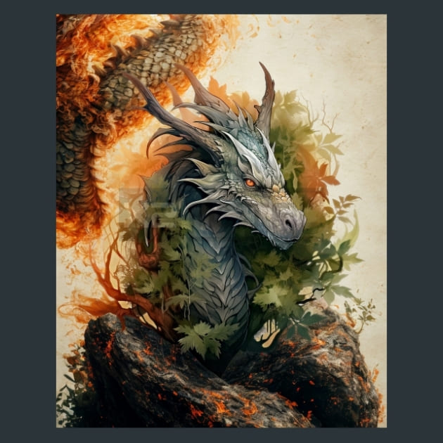 Elemental Dragon 16 Metal Wall Art and Desktop Mouse Pad by X2Metal