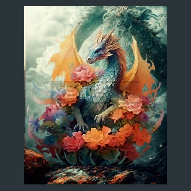 Elemental Dragon 17 Metal Wall Art and Desktop Mouse Pad by X2Metal