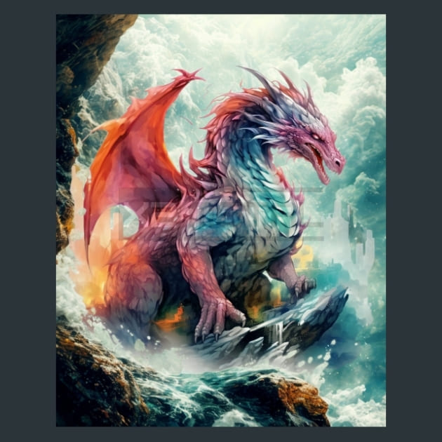 Elemental Dragon 23 Metal Wall Art and Desktop Mouse Pad by X2Metal
