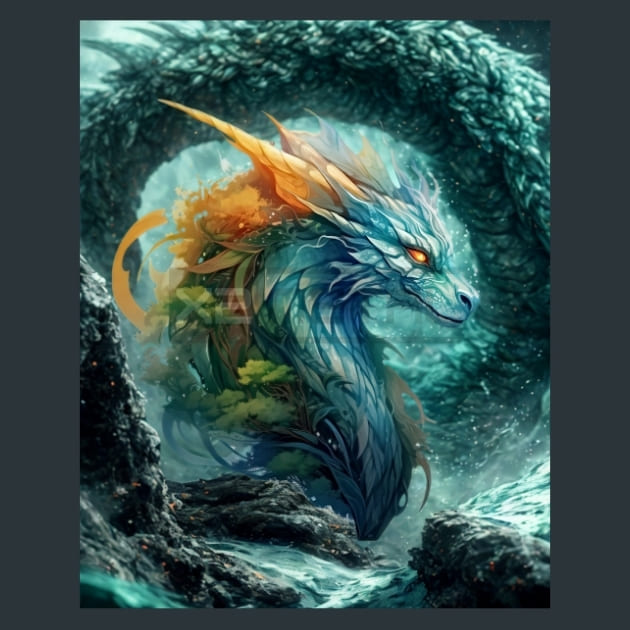 Elemental Dragon 24 Metal Wall Art and Desktop Mouse Pad by X2Metal