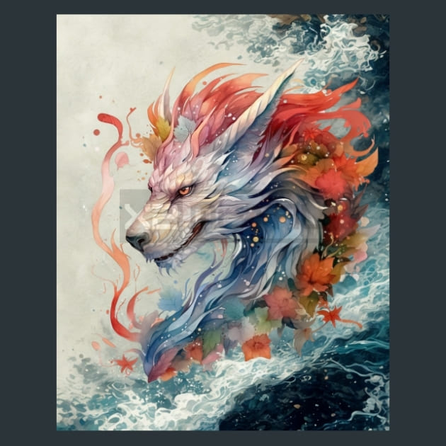 Elemental Dragon 28 Metal Wall Art and Desktop Mouse Pad by X2Metal