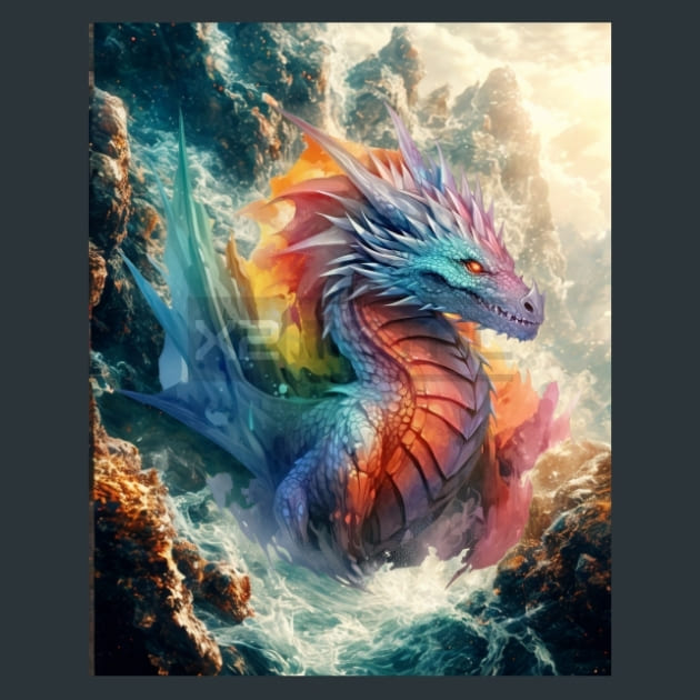 Elemental Dragon 29 Metal Wall Art and Desktop Mouse Pad by X2Metal