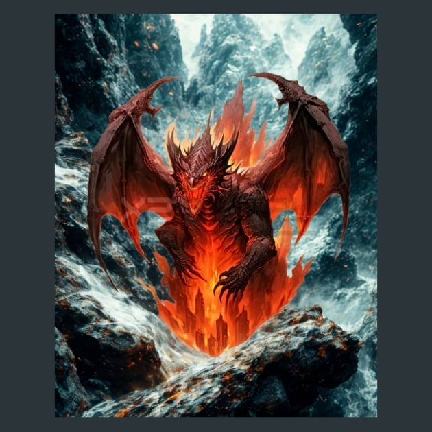 Elemental Dragon 32 Metal Wall Art and Desktop Mouse Pad by X2Metal