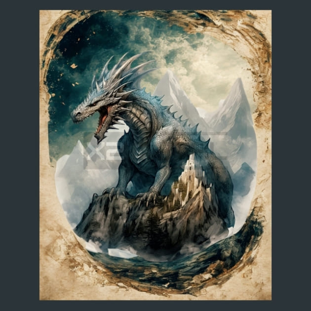 Elemental Dragon 33 Metal Wall Art and Desktop Mouse Pad by X2Metal