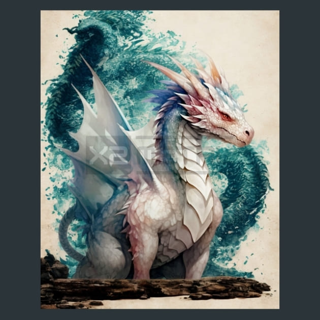 Elemental Dragon 34 Metal Wall Art and Desktop Mouse Pad by X2Metal