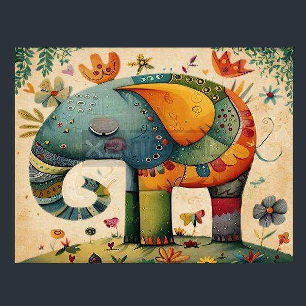 Elephant 9 Metal Wall Art and Desktop Mouse Pad by X2Metal