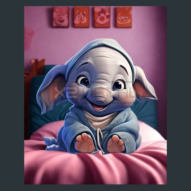 Elephant Pajaminals 27 Metal Wall Art and Desktop Mouse Pad by X2Metal