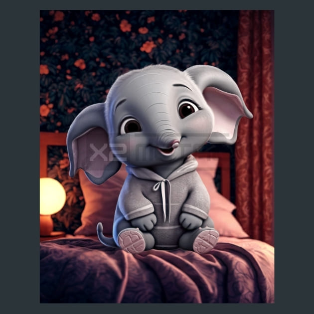 Elephant Pajaminals 28 Metal Wall Art and Desktop Mouse Pad by X2Metal