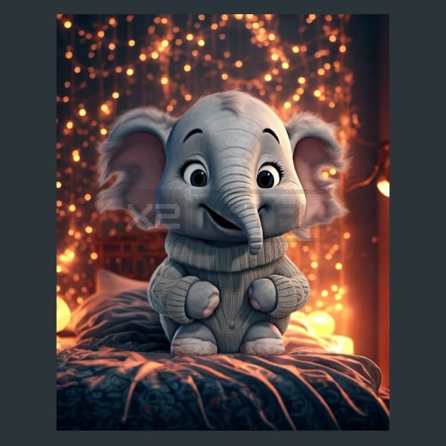 Elephants Pajaminals 4 Metal Wall Art and Desktop Mouse Pad by X2Metal