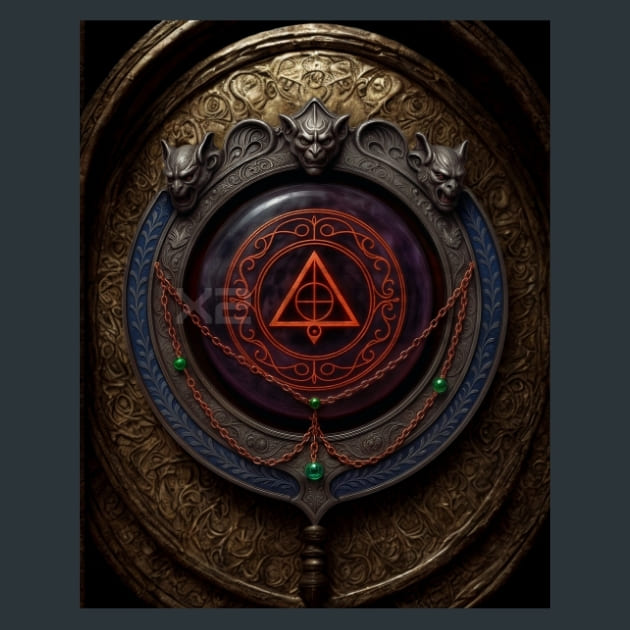 Emblem-Gothic Alchemy Metal Wall Art and Desktop Mouse Pad by X2Metal