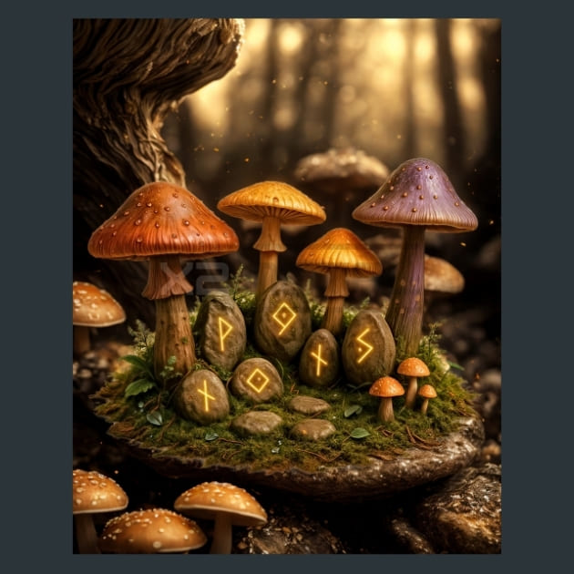 Enchanted Mushroom Metal Wall Art and Desktop Mouse Pad by X2Metal