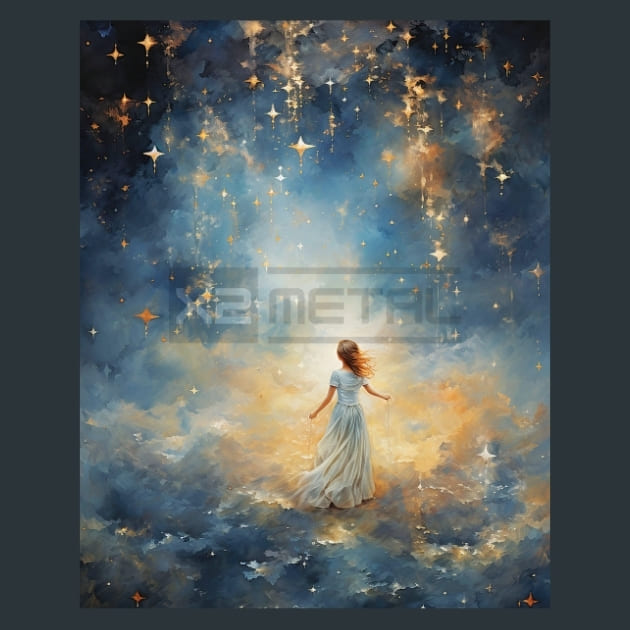 Enchanted Stars 15 Metal Wall Art and Desktop Mouse Pad by X2Metal