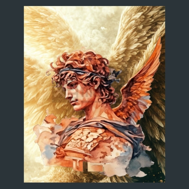 Eros-Greek_Olympus Deitties Metal Wall Art and Desktop Mouse Pad by X2Metal
