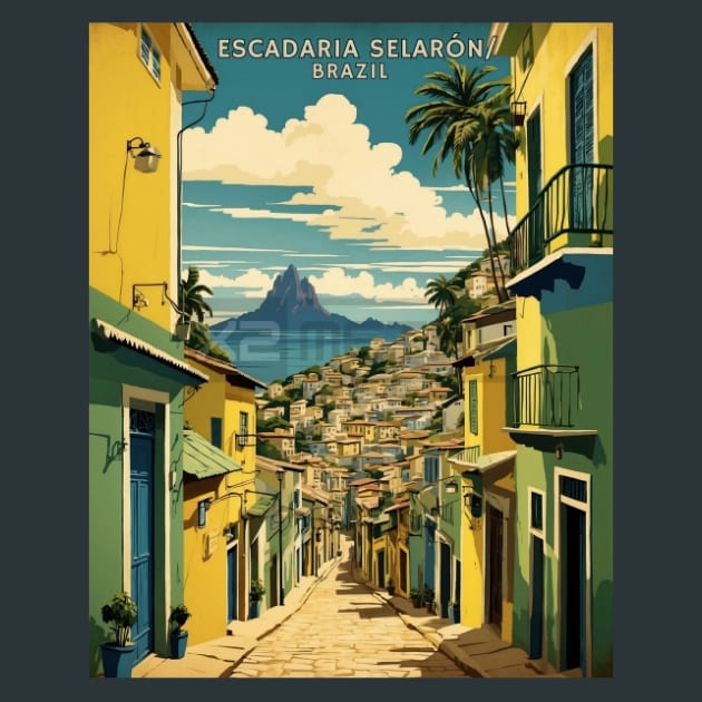 Escadaria Selarn Brazil 2 Metal Wall Art and Desktop Mouse Pad by X2Metal