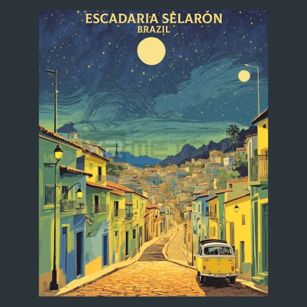 Escadaria Selarn Brazil Metal Wall Art and Desktop Mouse Pad by X2Metal