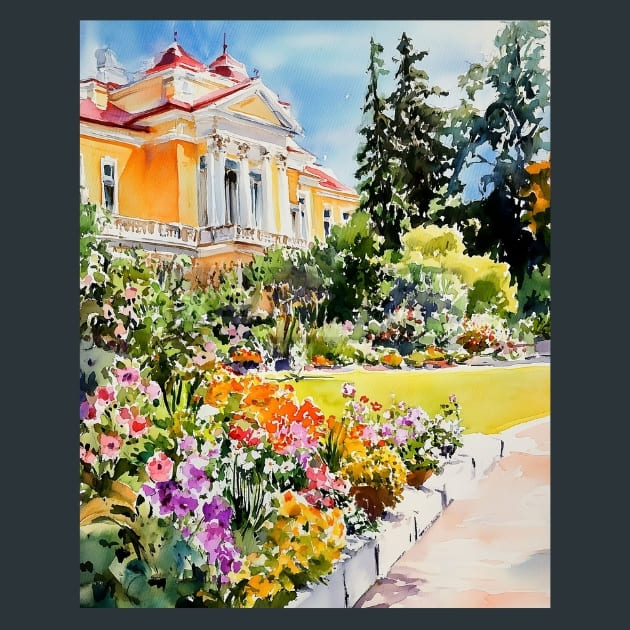 Estonia Kadriorg Palace Gardens Metal Wall Art and Desktop Mouse Pad by X2Metal