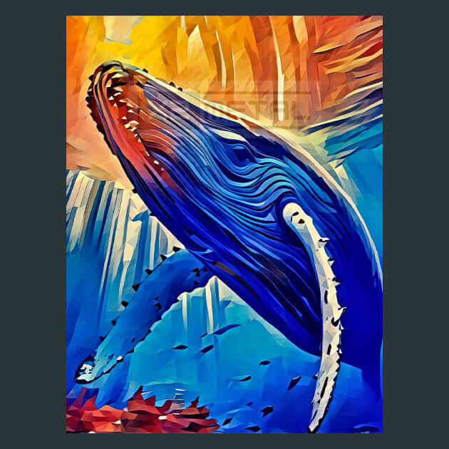 Ethereal Blue Whale Magic Metal Wall Art and Desktop Mouse Pad by X2Metal