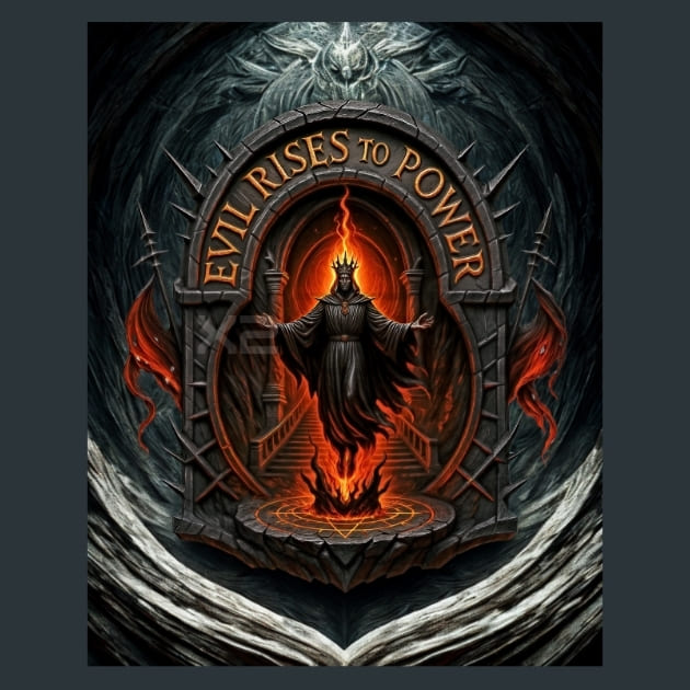 Evil rises to power Metal Wall Art and Desktop Mouse Pad by X2Metal