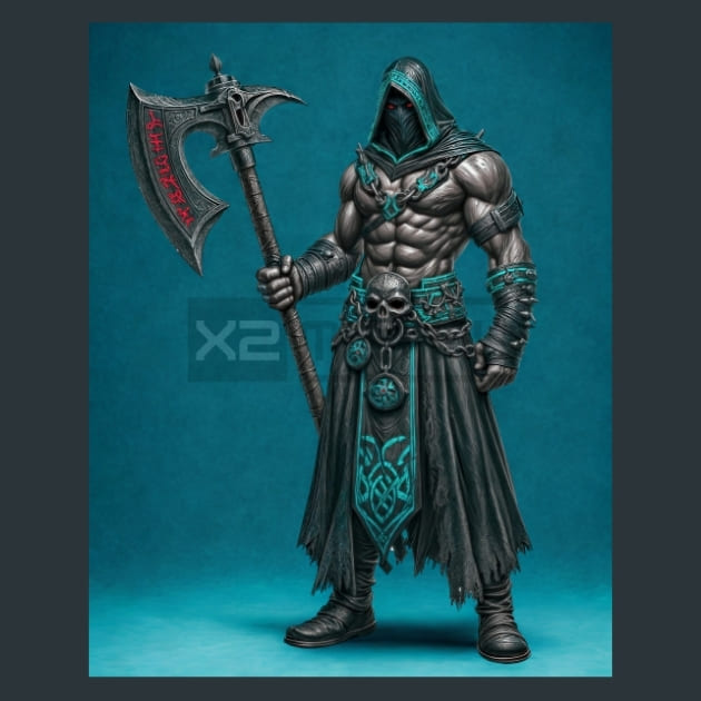 Executioner-Hunter-with-Axe-metal-prints-posters-mouse-pads