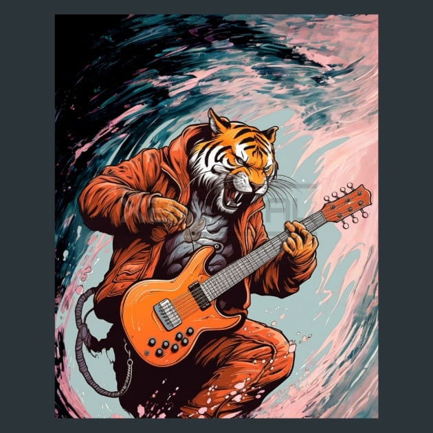 Eyes of the Hunt Tiger Metal Wall Art and Desktop Mouse Pad by X2Metal