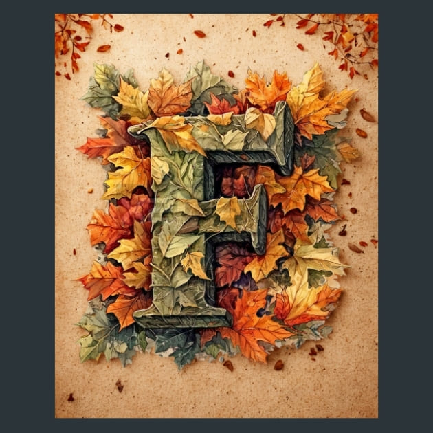 F1 Autumn-Alphabets Metal Wall Art and Desktop Mouse Pad by X2Metal
