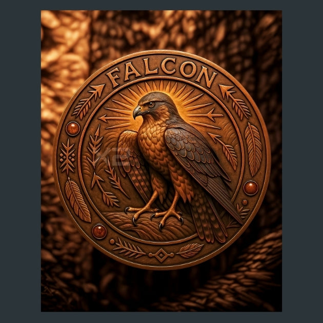 Falcon - Native-American Metal Wall Art and Desktop Mouse Pad by X2Metal