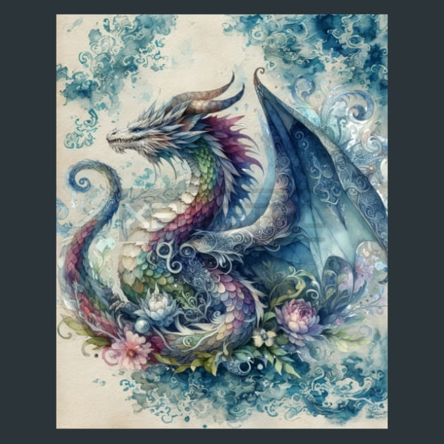 Fantasy Dragon 12 Metal Wall Art and Desktop Mouse Pad by X2Metal