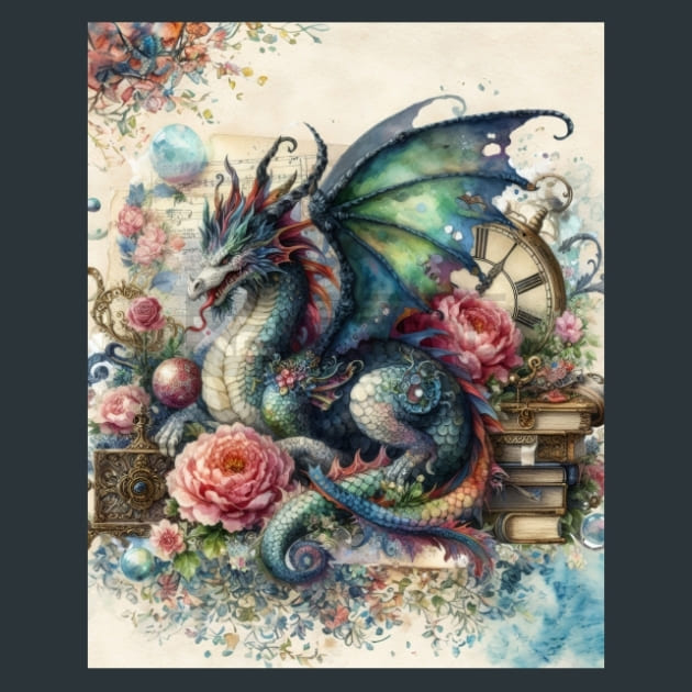 Fantasy Dragon 13 Metal Wall Art and Desktop Mouse Pad by X2Metal