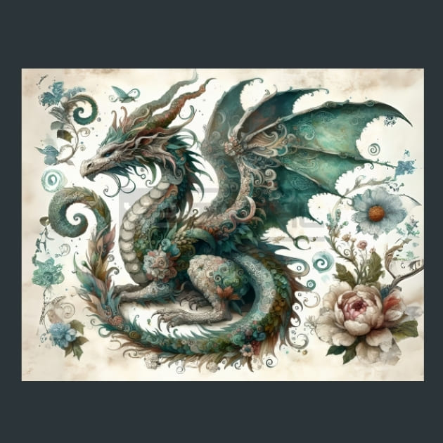 Fantasy Dragon 15 Metal Wall Art and Desktop Mouse Pad by X2Metal