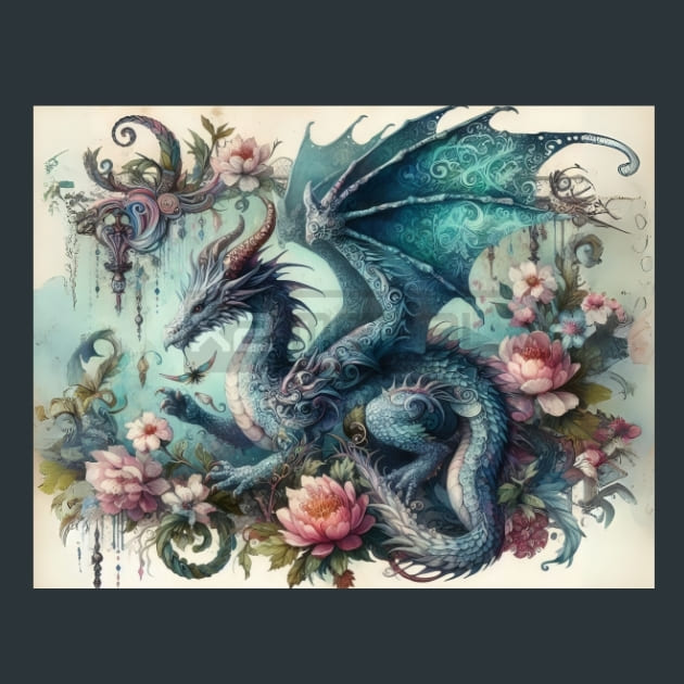 Fantasy Dragon 16 Metal Wall Art and Desktop Mouse Pad by X2Metal