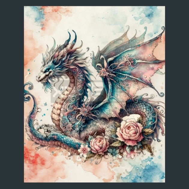 Fantasy Dragon 17 Metal Wall Art and Desktop Mouse Pad by X2Metal