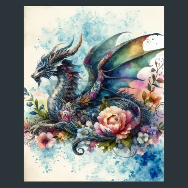 Fantasy Dragon 18 Metal Wall Art and Desktop Mouse Pad by X2Metal